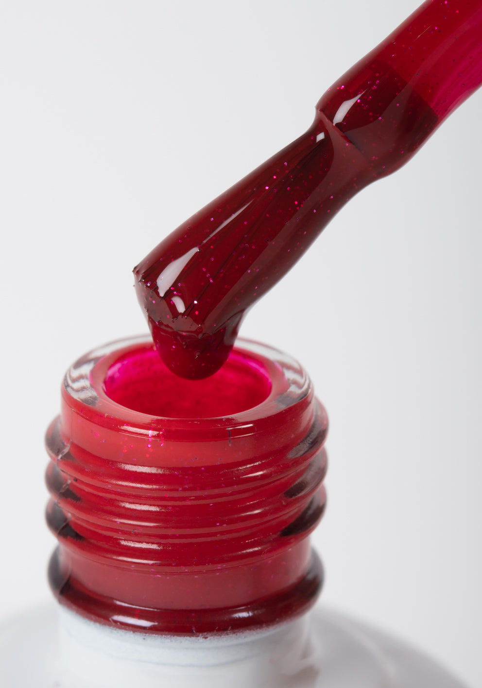 Esmalte semipermanente glitter rojo 14 ml - F008