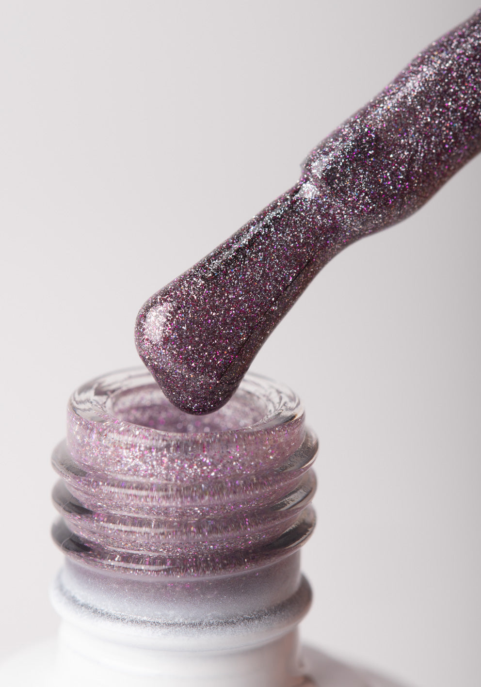 Esmalte semipermanente glitter morado 14 ml – HIP05